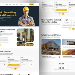Construction Website Landing Page Design 300x300