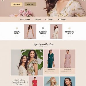 luxury women's wear elegant clothing store landing page